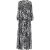 Michael Kors maxi-jurk met luipaardprint, knoopsluiting en lange mouwen in zwart en zwarte viscose.