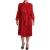Dolce Gabbana Rode Zijden Midi Jurk