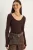 Slim Fit Lange Mouw U Kraag Blouse