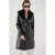 Faux leren lange jas met faux fur kraag