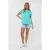 EsQualo T-shirt Rolled Up Slve Lagoon