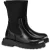 Moschino Square Love Calfskin And Lycra Ankle Boots Black
