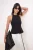 TRENDYOLMİLLA Dames Zwart Effen Mouwloos Getailleerd Blouses