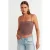 Geribbelde vierkante hals cropped top
