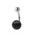 Piercing Navel Crystal Preciosa White Silver 925