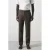 Mango Man slim pantalon met linnen donkerbruin