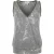 Zilveren metallic V-hals mouwloze top