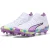 Puma Ultra Match+ voetbalschoenen voor dames, voor harde ondergrond (Wit/paars)