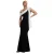 Maxi asymmetrische strakke jurk met contrasterende knoop dames Goddiva