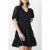 French Connection Vee Tiered Crinkle Dress Knee Black