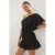 TRENDYOLMİLLA Dames Zwart Effen Extra Kort / Super Mini Mouwloos Strandkleding Skater Strandjurken