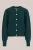 WE Fashion – Dames gebreid vest van wolmix met gouden knopen – Regular fit – Donkergroen –