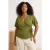 Trendyol Curve Dames Groen Effen Kort Getailleerd Grote maten Blouses