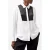 French Connection Chiara Drape Contrast Ls Shirt Linen White/blackout