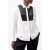 French Connection Chiara Drape Contrast Ls Shirt Linen White/blackout