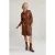 River Woods Brown Vegan Leather Belted Dress