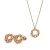 Orphelia ‘Estelle’ Dames 925 Sterling Zilveren Set: Ketting-Hanger + Oorbellen – Roze SET-7516/RG