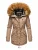 Marikoo dames winterjas met afneembare imitatiebontkraag & taillekoord