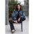 Blouson van imitatiebont met argylepatroon