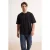 TRENDYOL MAN Heren Zwart Effen Kort Oversized T-shirts