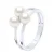 Ring Trilogy – 3 echte gecultiveerde zoetwaterparels rond 5-6 mm
