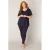 Base Level Curvy basic T-shirt Alba donkerblauw