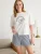 Trendyol Korte pyjama  donkerblauw / honing / wit