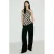 Mango gestreepte top met peplum – zwart
