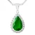 Ketting “smaragdgroene kleur” Crystal peer en zirkoniumoxiden zilver 925 – paleis