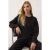 TRENDYOLMİLLA Dames Zwart Effen Lang Relaxed fit Sweatshirts