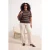 Trendyol Curve Dames Bruin Gestreept Kort Regular fit Grote maten Blouses