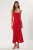 TRENDYOLMİLLA Dames Rood Stippen Maxi Mouwloos Casual Zeemeermin Jurken