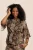 Studio Anneloes Vajen Snake Top 14054 T-shirt Korte Mouw 8487 Camel/espresso