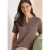 Cecil Dames Shirt met gespleten hals en haakband in Beige