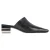Balenciaga Typo Chrome Hak Slides in Zwart Leer