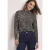 Shirt met lange mouwen, col en luipaardprint