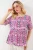 Patroon Blouse met Ronde Hals en Strikdetail