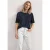 Basic Shirt met boothals en elastische zoom