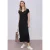 Street One Dames Midi-jurk met V-hals in een gebreide look in Zwart