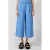 QS wide leg regular waist culotte met textuur lichtblauw