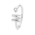 Luxenter, alfabet ring in 925 sterling zilver en glanzende zirkonia met gerhodineerde afwerking