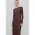 Mango midi jurk bruin