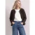 Teddyjack met ronde hals en ribstofdetails