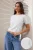 TRENDYOLMİLLA Dames Ecru Gestructureerd Kort Regular fit Blouses