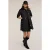 Motivi Down Jacket With Knit Collar Black