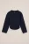 WE Fashion – Meisjes oversized T-shirt met plooidetail – Oversized – Donkerblauw – Katoen –