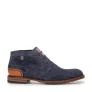 Floris van Bommel Crepi 13.10 suède veterschoenen donkerblauw