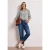 Street One Dames Linnen blouse met 3/4 mouwen en strepen in Zwart