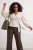 Trendyol Curve Dames Ecru Effen Lang, Getailleerd Grote maten Blouses