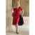 Topvintage exclusive ~ The Isabel pencil jurk met overrok in rood